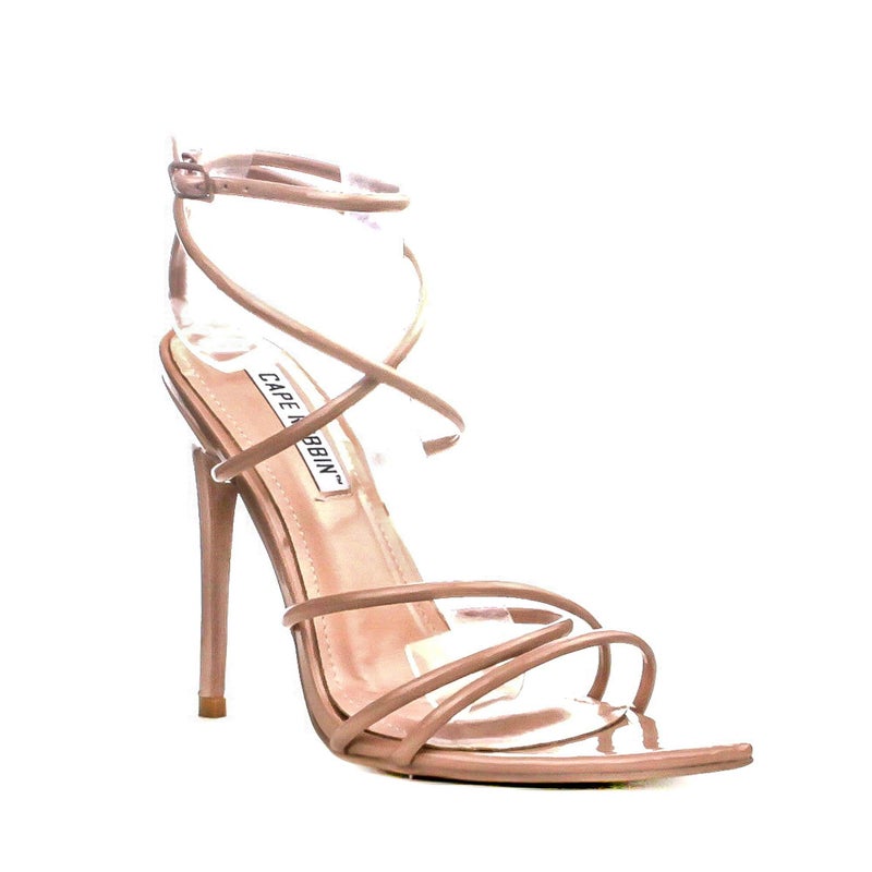 Cape Robbin Ada Sexy Stiletto High Heels for Women, Strappy Pointed Open Toe Shoes Heels - Nude Size 10 - Image 2
